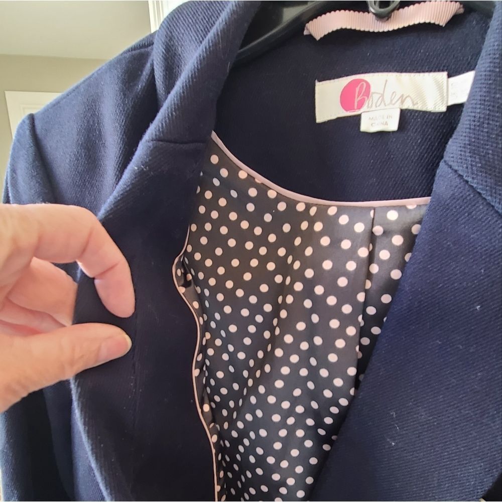 Boden Double-Breasted Navy Blazer with Gold Buttons - Picture 8 of 10